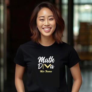 Personalisiert Funny Mathe Diva Lehrer T-Shirt
