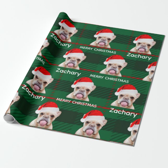Personalisiert Funny Mops Name Frohe Weihnachten Geschenkpapier (Ungerollt)