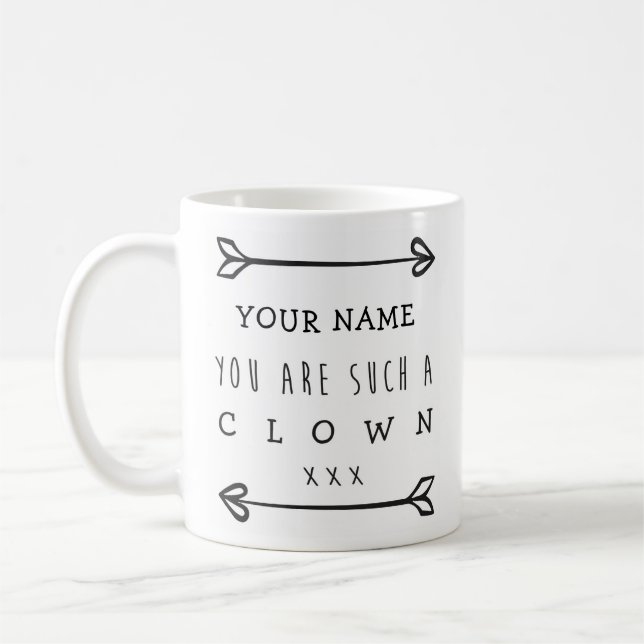 Personalisiert Funny Mug - Clown Kaffeetasse (Links)