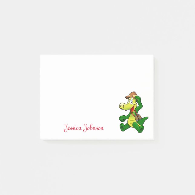 Personalisiert Funny Niedlich Green Dragon Notizbl Post-it Klebezettel (Vorderseite)