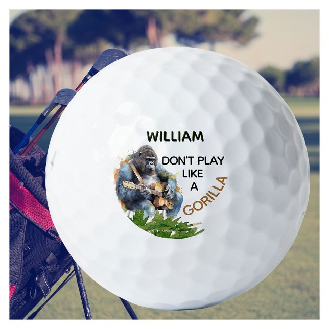 Personalisiert Funny Novelty Name Gorilla Golfball (Von Creator hochgeladen)