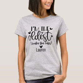 Personalisiert Funny Oldest Sister T - Shirt