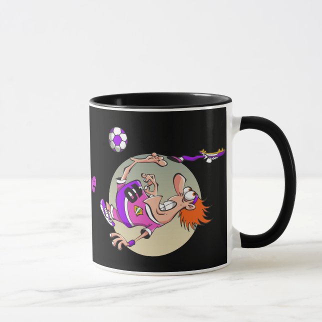 personalisiert Funny Soccer Cartoon Tasse (Rechts)