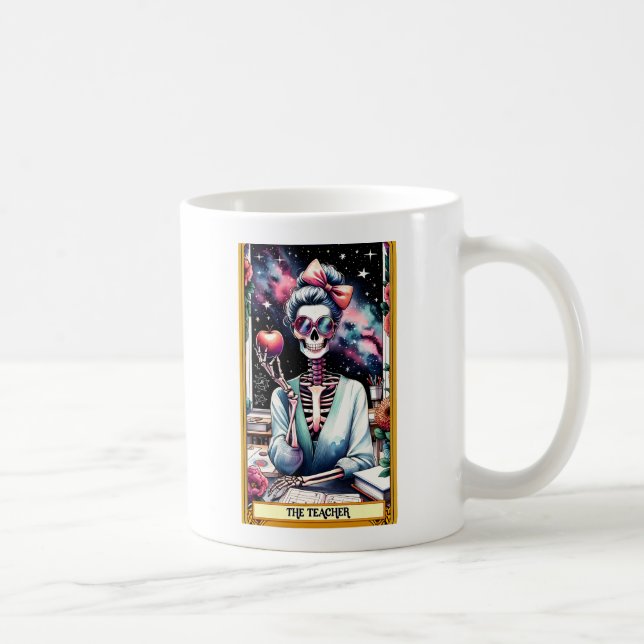 Personalisiert Funny Tarot Lehrerin Halloween Kaffeetasse (Rechts)