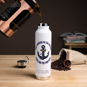 Personalisiert Funny Was passiert auf dem Pontoon Trinkflasche