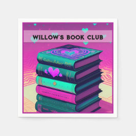 Personalisiert für die Liebe der Bücher rosa Serviette