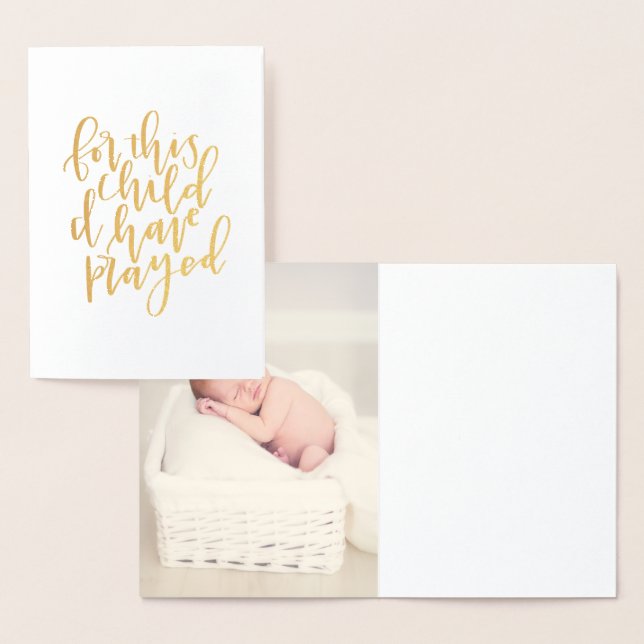 Personalisiert für dieses Kind, das ich betet habe Folienkarte (Anzeige)