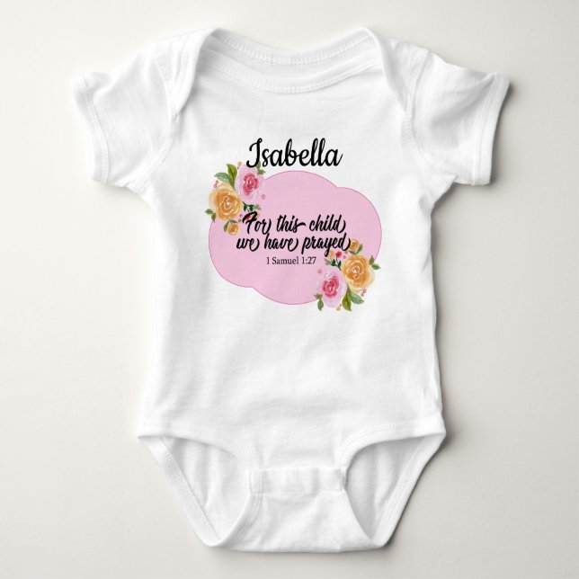 Personalisiert für dieses Kind haben wir gebetet Baby Strampler (Vorderseite)