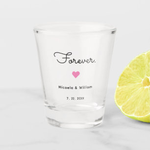 Personalisiert für immer. Rosa Herz Shotglas Schnapsglas