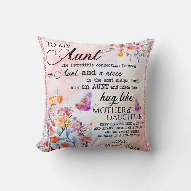 Personalisiert für meine Tante aus Niece Kissen (Vorderseite)