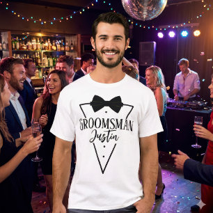 Personalisiert für Trauzeuge mit Bow-Krawatte T-Shirt