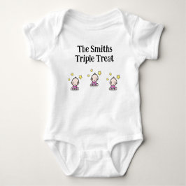 Personalisiert für Triplet Girls, Geschenkidee, Baby Strampler