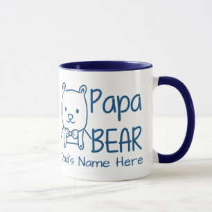 Personalisiert für Vater Blue Papa Bear zweiseiti Tasse