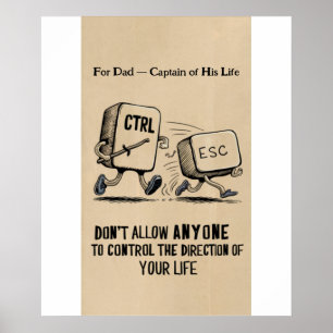 Personalisiert für Vater Captain Life Motivierend Poster