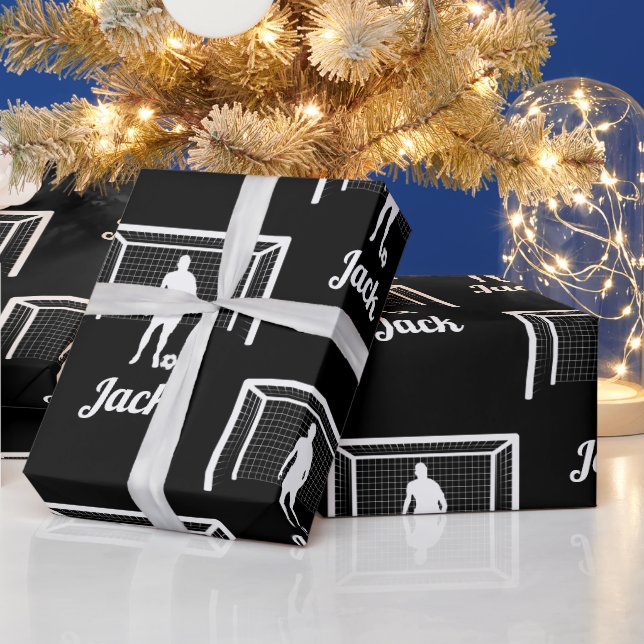 Personalisiert Fußball Goalie Goalkeeper Football  Geschenkpapier (Feiertage)