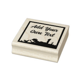 Personalisiert Fütternd Tiere Holz Briefmarke Gummistempel