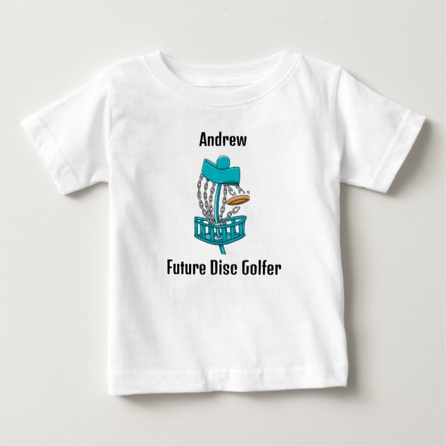 Personalisiert Future Disk Golfer Baby T-shirt (Vorderseite)