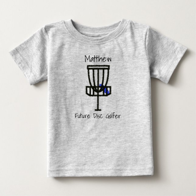 Personalisiert Future Disk Golfer Baby T-shirt (Vorderseite)