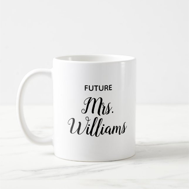 Personalisiert Future Mrs. Gift for Bride New Fian Kaffeetasse (Links)