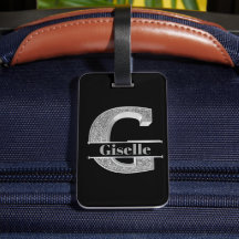 Personalisiert G Initial Silver Monogram Ihr Name