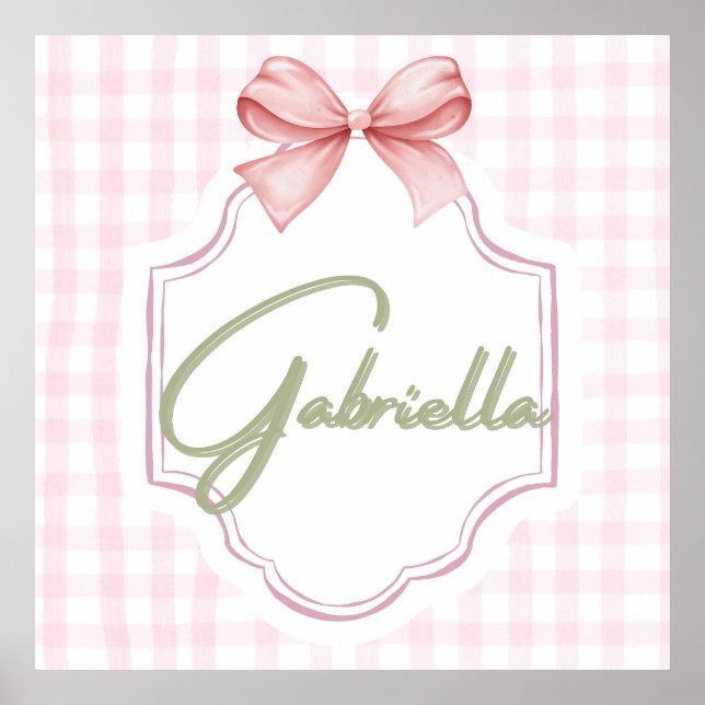 Personalisiert Gabriella Baby Girl Kinderzimmer Bo Poster (Vorne)