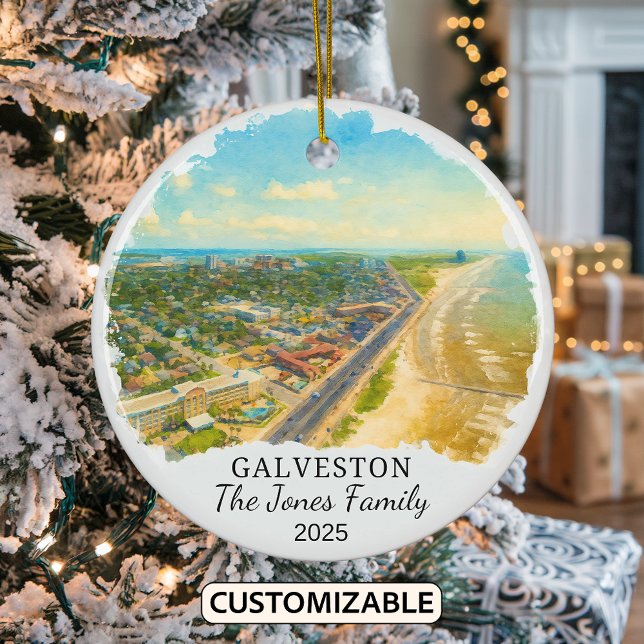 Personalisiert Galveston Ornament, Texas Keramik Ornament (Von Creator hochgeladen)