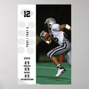 Personalisiert Game Day Football Poster Name # Sta