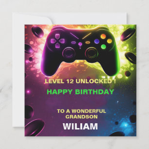 Personalisiert Gamer Birthday Card Feiertagskarte