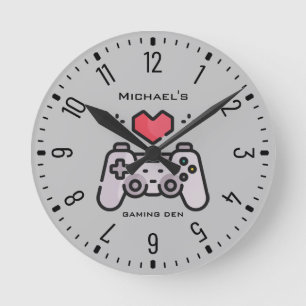 Personalisiert GAMING DEN Gamers Runde Wanduhr