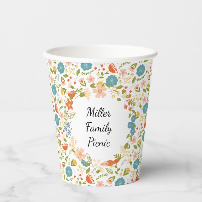 Personalisiert Garden Party Blumenpapier Cup Pappbecher (Vorderseite)