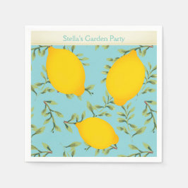 Personalisiert Garden Party Lemon Paper Napkins Serviette