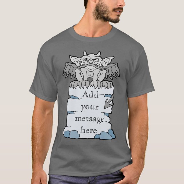Personalisiert Gargoyle Message T - Shirt (Vorderseite)