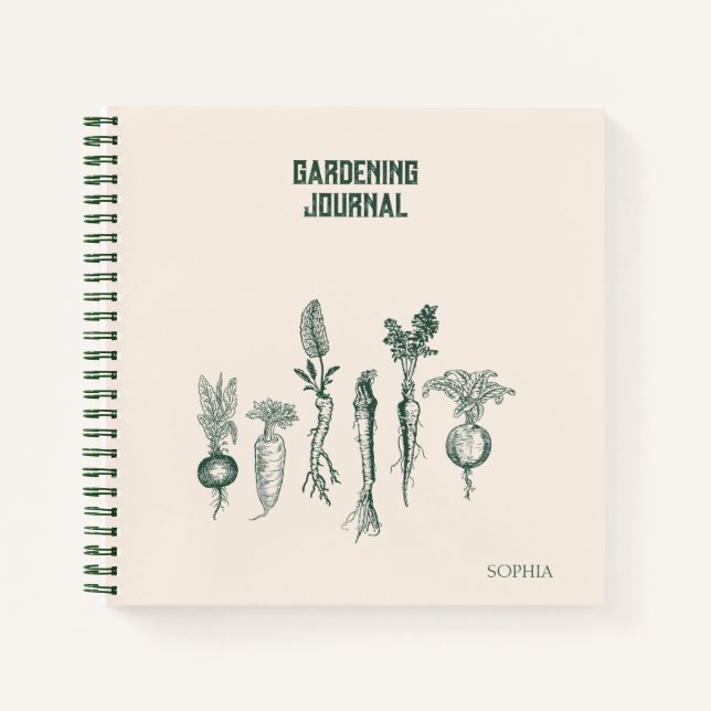 Personalisiert Gartenblatt Notizbuch (Vorderseite)