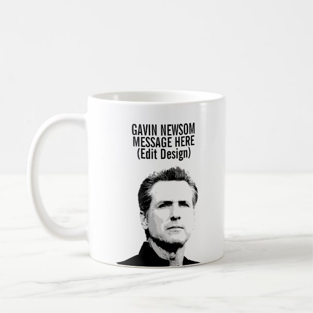 Personalisiert Gavin Newsom Kaffeetasse (Links)