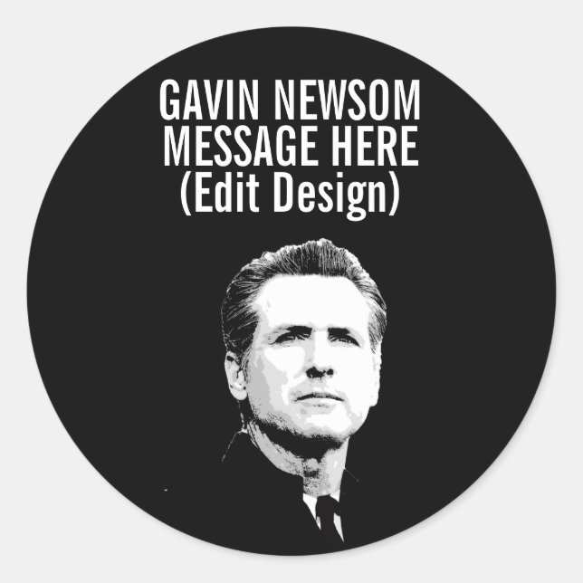 Personalisiert Gavin Newsom Runder Aufkleber (Vorderseite)