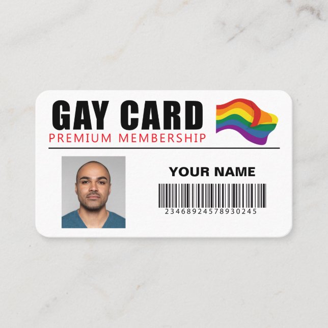 Personalisiert Gay Card Premium-Mitgliedschaftside Visitenkarte (Vorderseite)