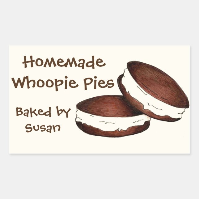 Personalisiert gebacken von Whoopie Kuchen PA Nied Rechteckiger Aufkleber (Vorderseite)