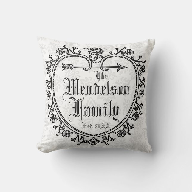 Personalisiert geblüht mit Monogramm Kissen (Vorderseite)