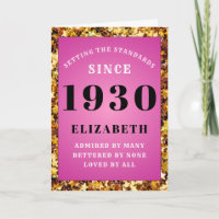 Personalisiert Geburtstag 1930 Pink Gold Glitzer G