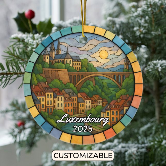 Personalisiert gehärtetes Glas Luxemburg, Europa Keramik Ornament (Von Creator hochgeladen)
