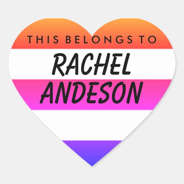 Personalisiert gehört dies zum Herzsticker Herz-Aufkleber (Vorderseite)