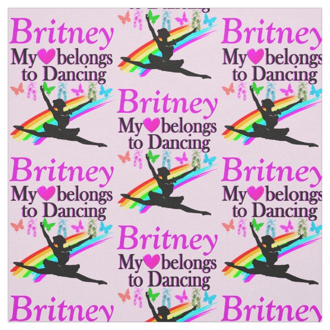 PERSONALISIERT GEHÖRT MEIN HERZ ZU FABRIKEN STOFF (Muster)