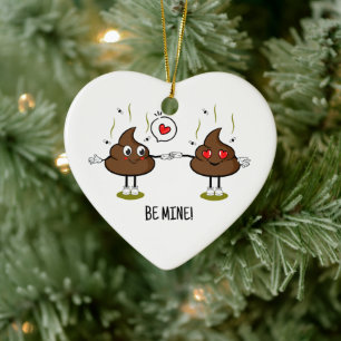 Personalisiert Gekackt Emoji Liebe Couple Keramik Ornament