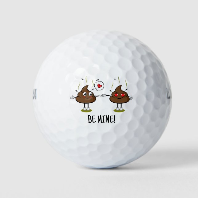 Personalisiert Gekackt Emoji-Liebe Golfball (Vorderseite)