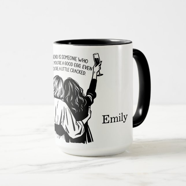 Personalisiert gekrackte Freunde Tasse (VorderseiteRechts)