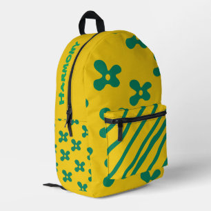 Personalisiert Gelb/Grün Bedruckter Rucksack