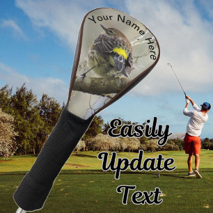 Personalisiert-Gelb-Rumped-Warbler Golf Headcover
