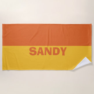 Personalisiert gelb und orange  strandtuch