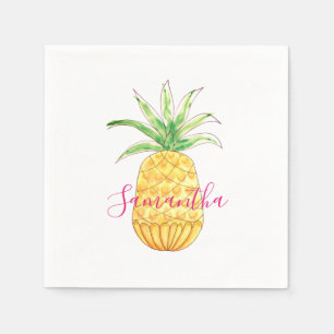 Personalisiert Gelbe Ananas Serviette