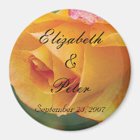 Personalisiert-gelbe Blushing-Rose-Hochzeit